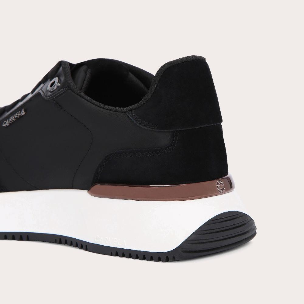 Carvela FLARE Black Leather Nylon Trainers By CARVELA