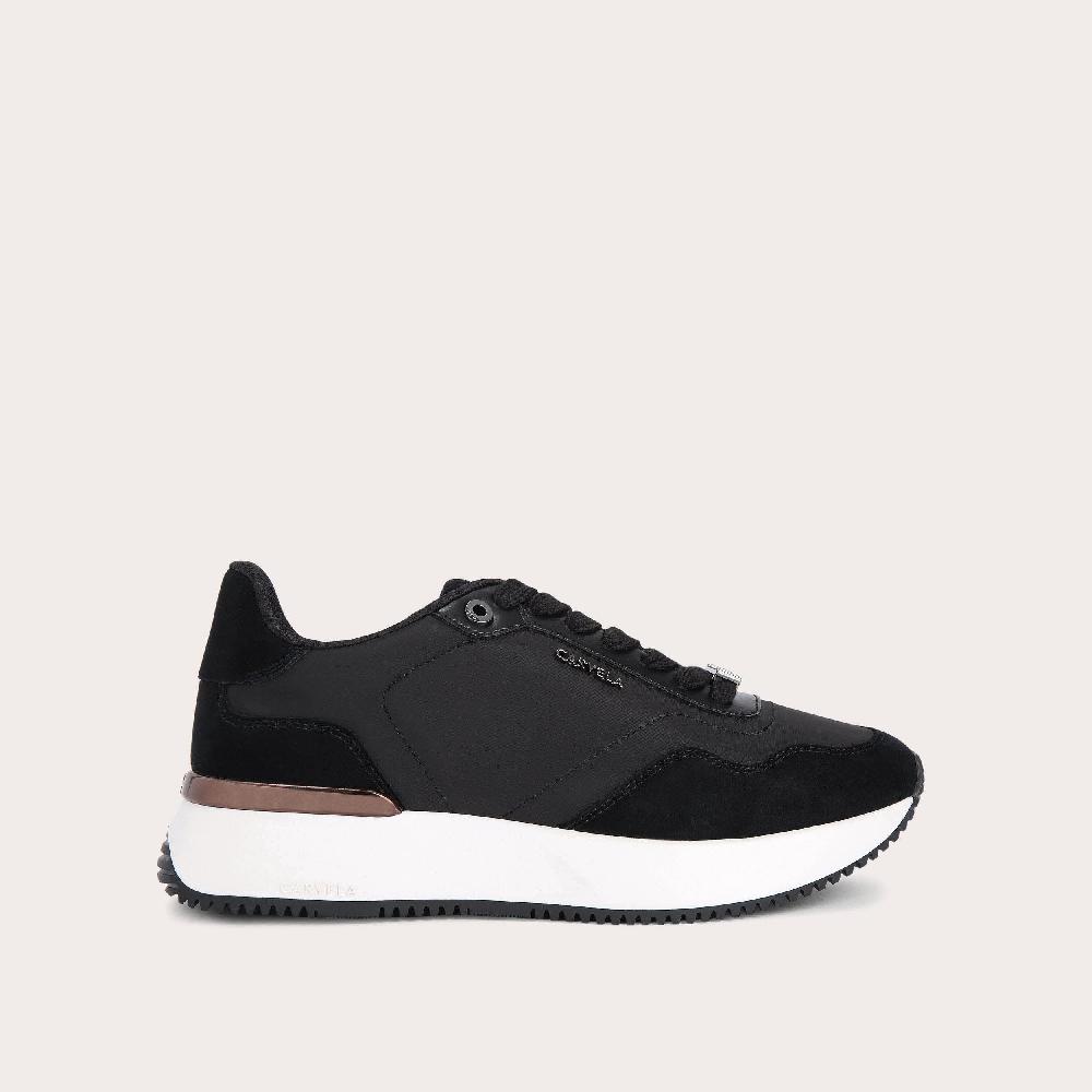 carvela FLARE Black Leather Nylon Trainers by CARVELA