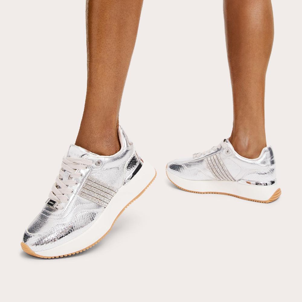 Carvela FLARE PAPARAZZI Silver Crystal Trainers By CARVELA