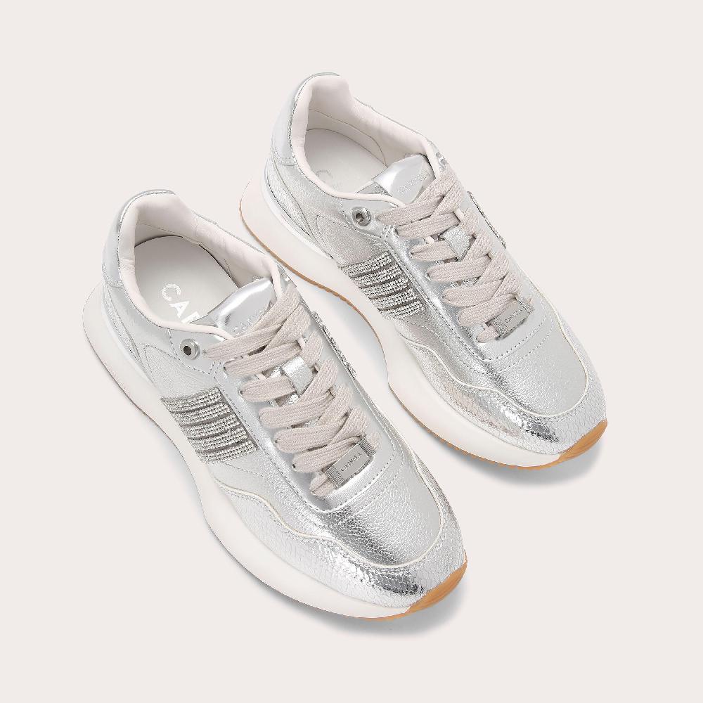 Carvela FLARE PAPARAZZI Silver Crystal Trainers By CARVELA