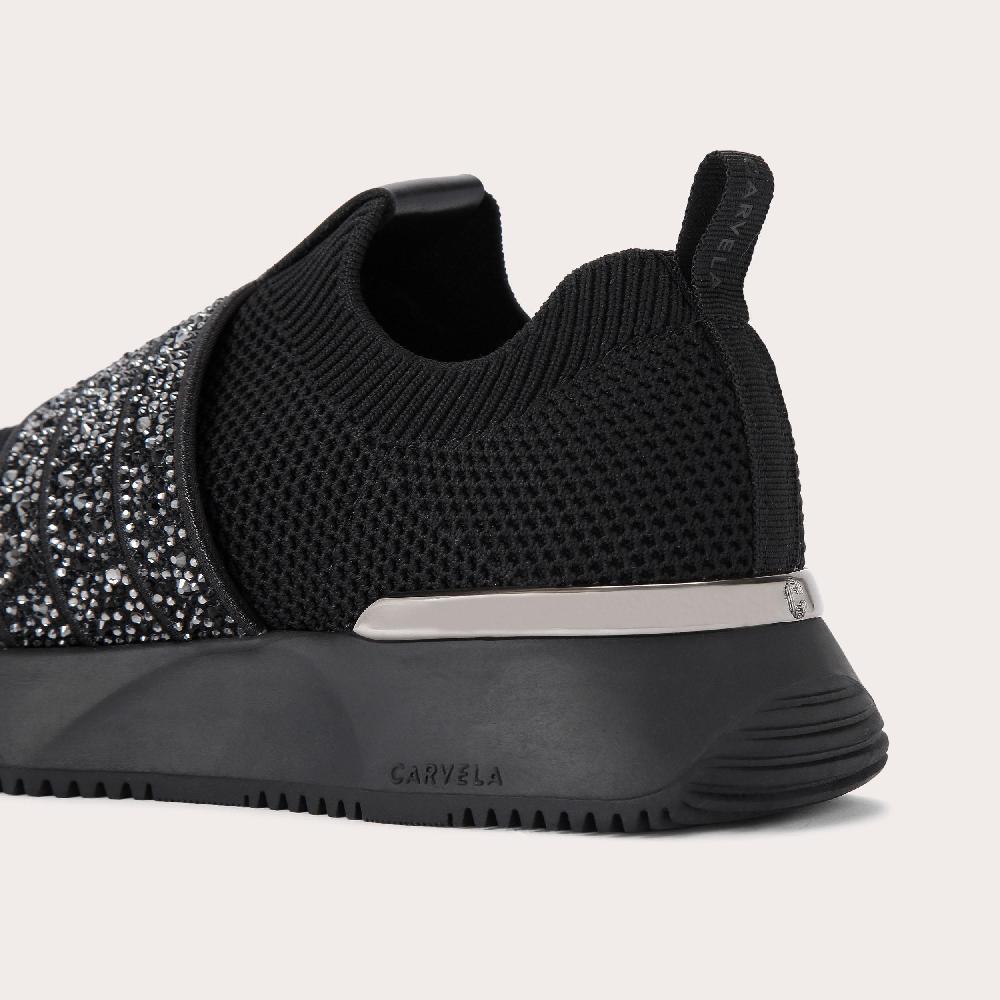 Carvela FLARE SPARKLE Black Crystal Trainer By CARVELA
