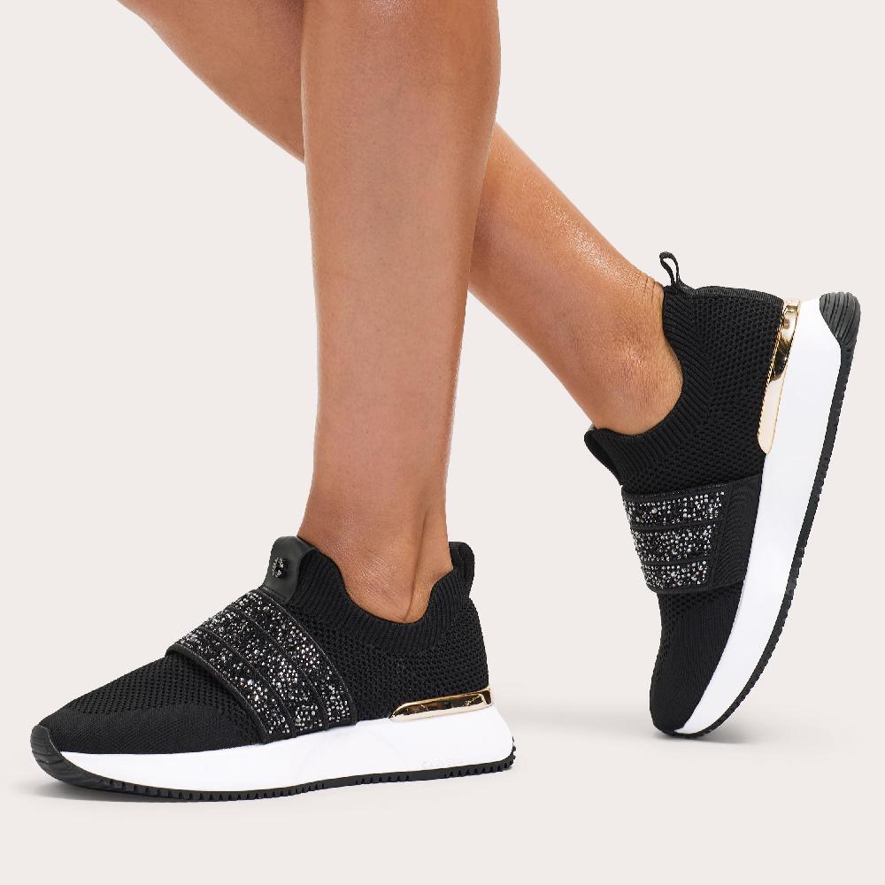 Carvela FLARE SPARKLE Black Slip On Trainer By CARVELA