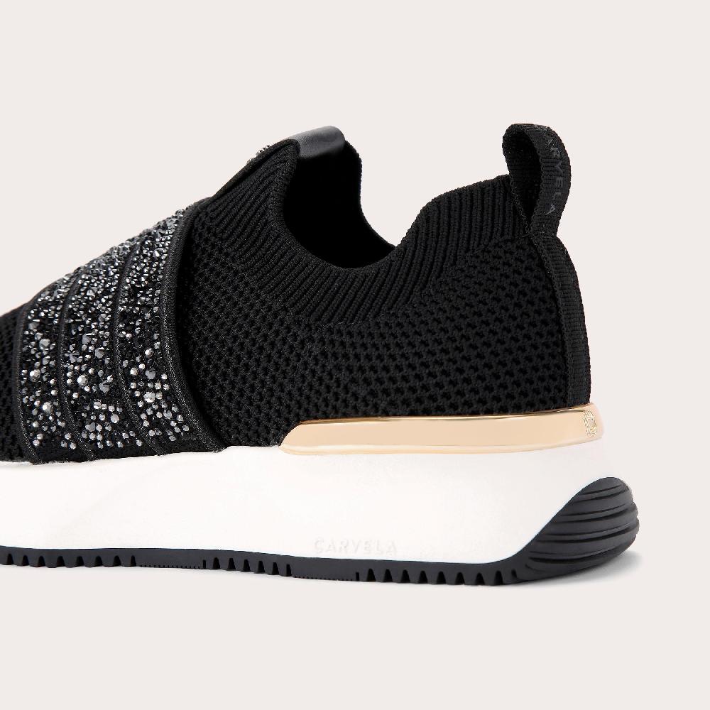 Carvela FLARE SPARKLE Black Slip On Trainer By CARVELA