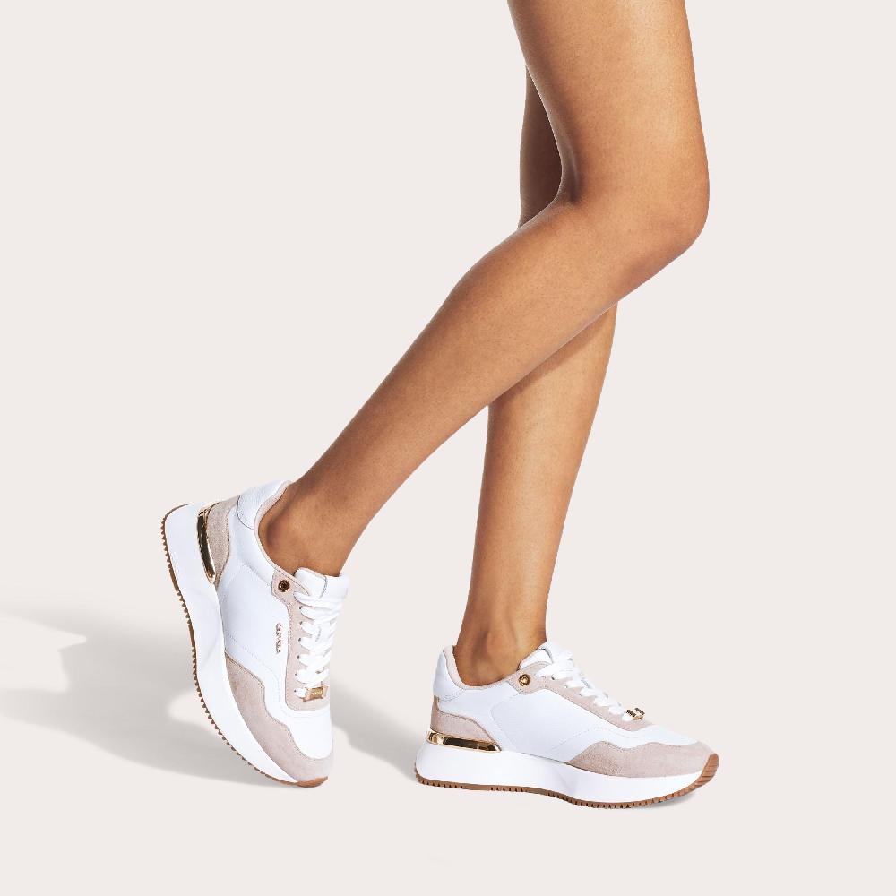 Carvela FLARE White Lather Nylon Trainers By CARVELA