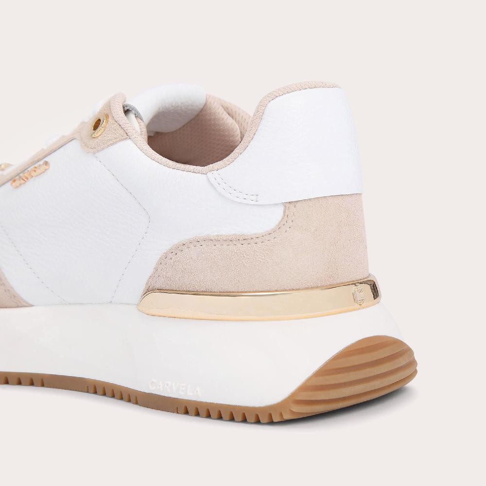 Carvela FLARE White Lather Nylon Trainers By CARVELA
