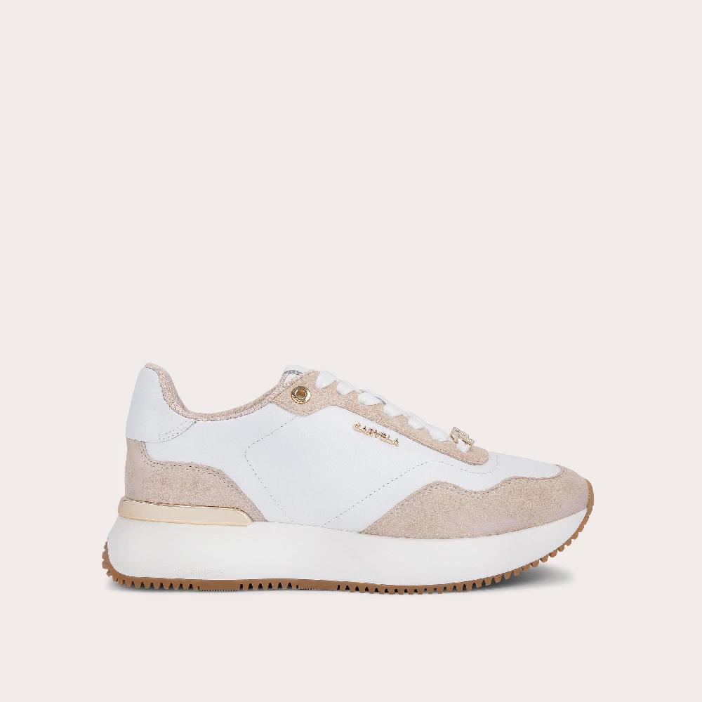 carvela FLARE White Lather Nylon Trainers by CARVELA