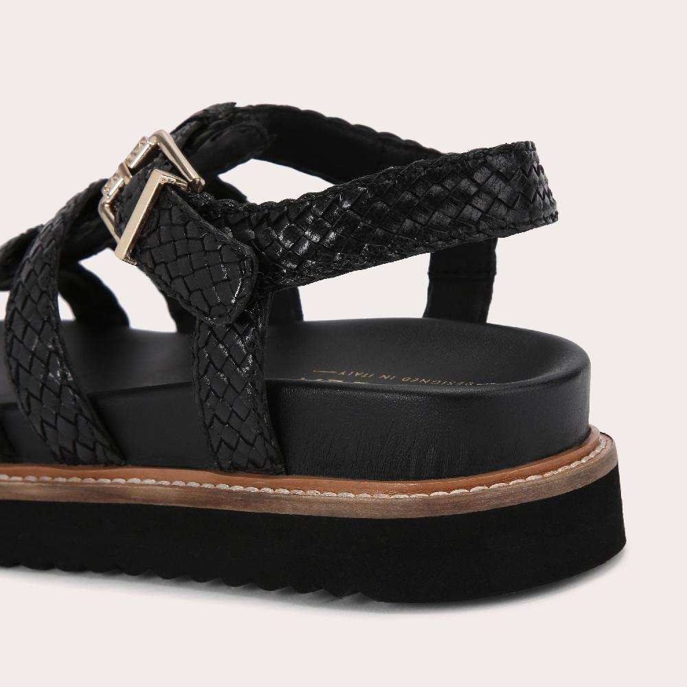 Carvela FORTUNA WEAVE SANDAL Black Woven Fisherman Sandal By CARVELA COMFORT