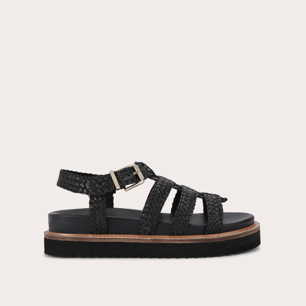 carvela FORTUNA WEAVE SANDAL Black Woven Fisherman Sandal by CARVELA COMFORT
