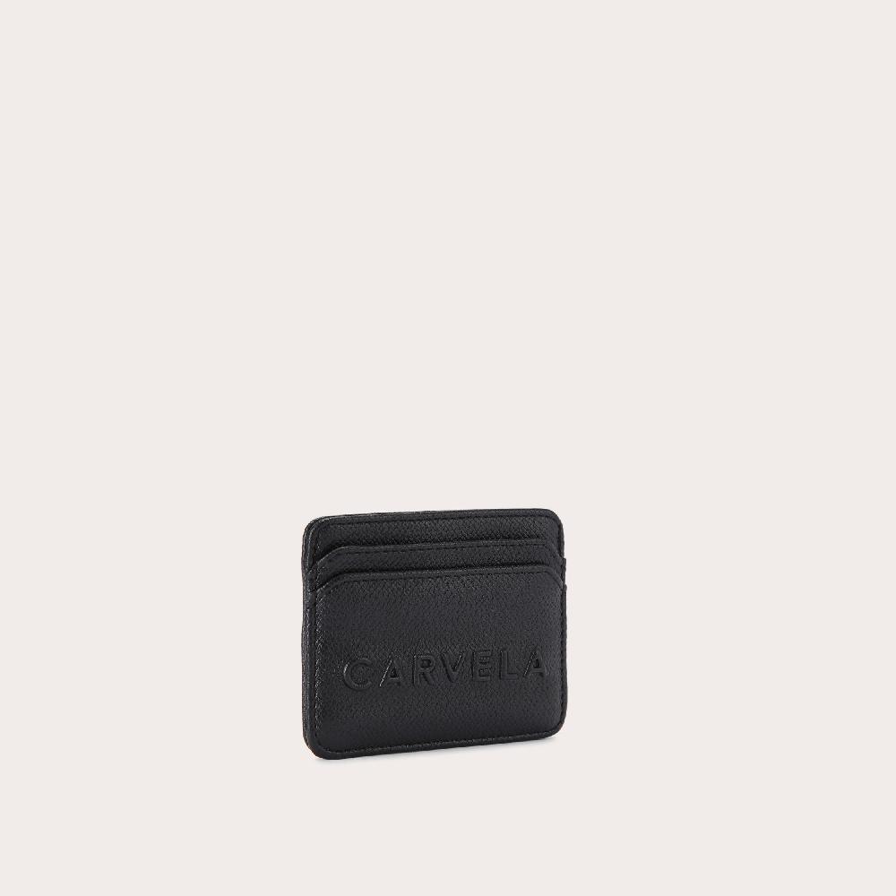 Carvela FRAME CARDHOLDER Black Textured Card Holder By CARVELA