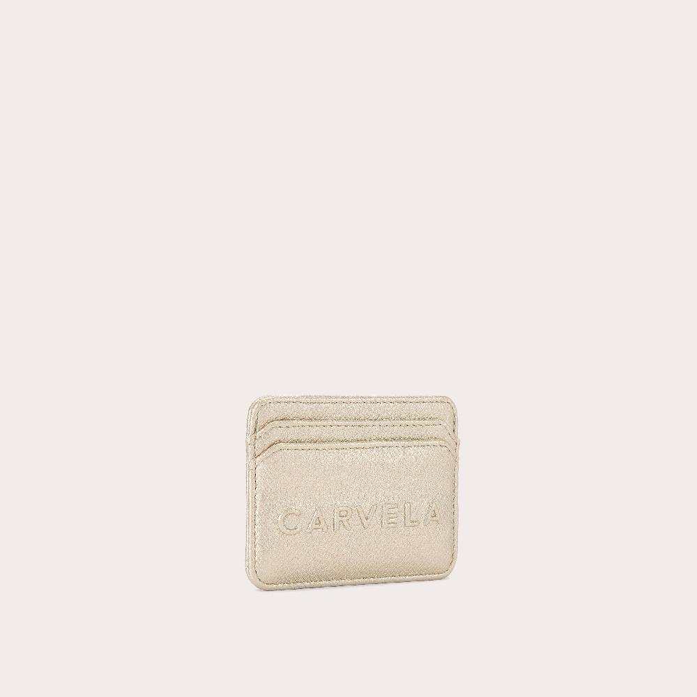 Carvela FRAME CARDHOLDER Gold Textured Card Holder By CARVELA
