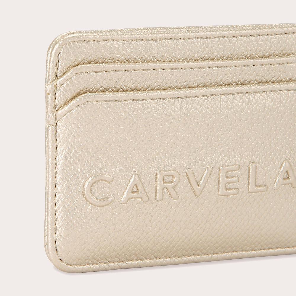 Carvela FRAME CARDHOLDER Gold Textured Card Holder By CARVELA