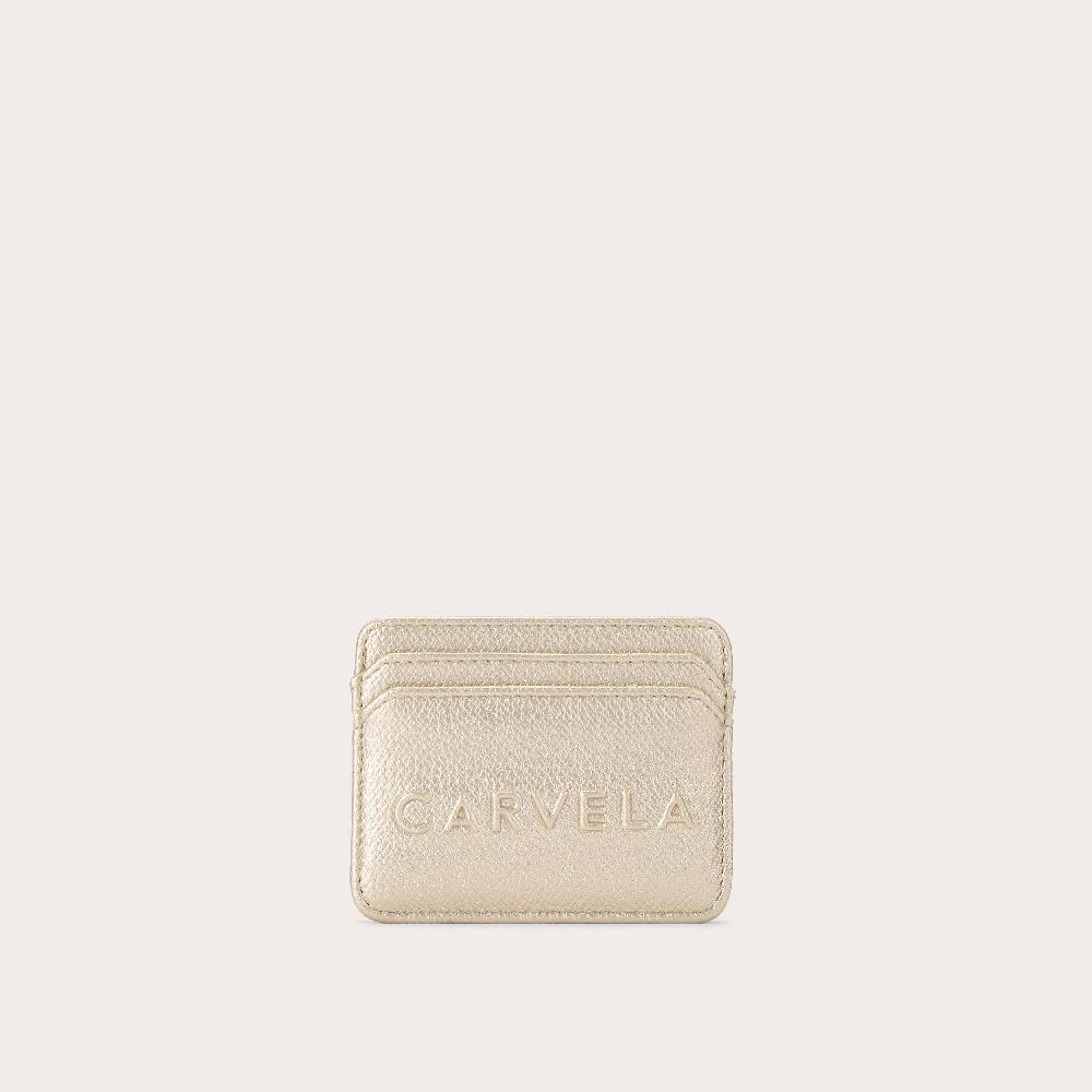 carvela FRAME CARDHOLDER Gold Textured Card Holder by CARVELA