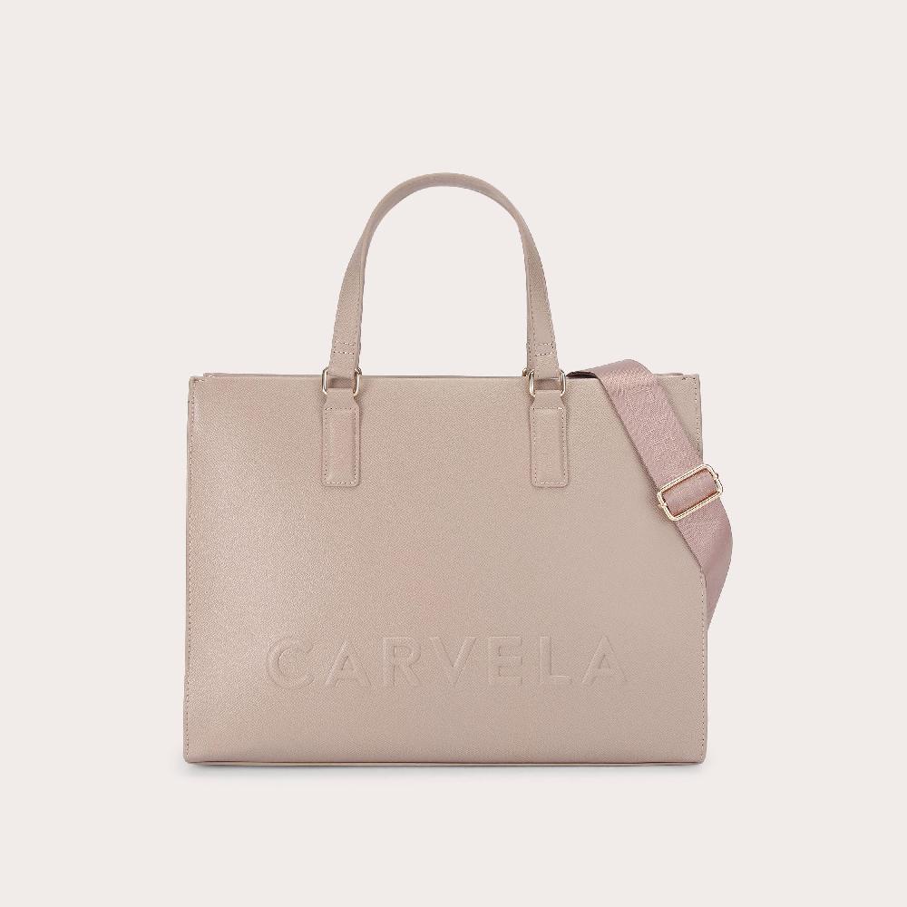 carvela FRAME LARGE TOTE Taupe Textured Large Tote Bag by CARVELA