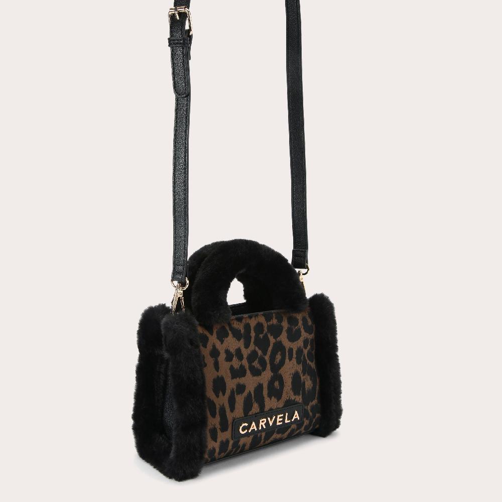 Carvela FRAME MICRO FUR Leopard Tote Bag By CARVELA