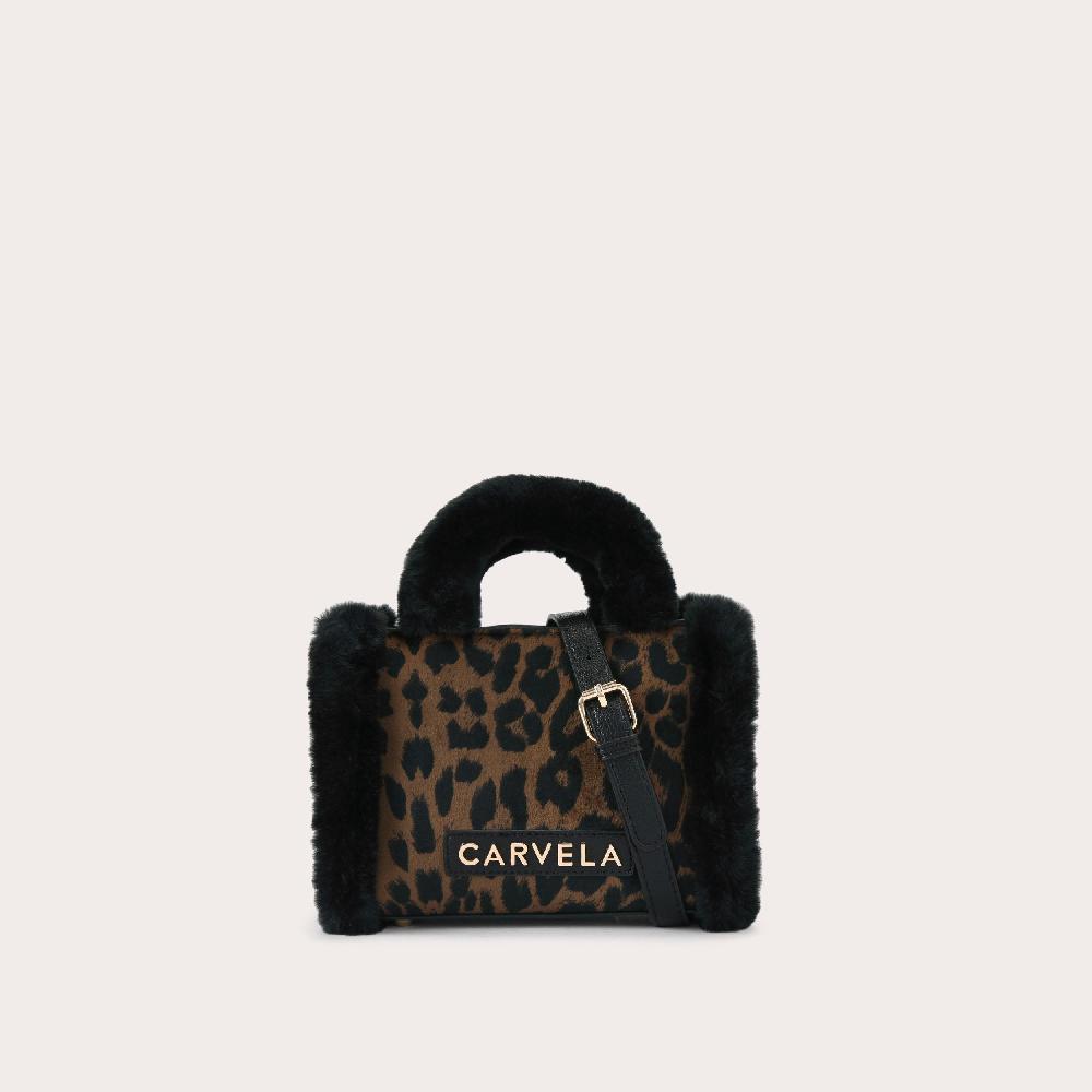 carvela FRAME MICRO FUR Leopard Tote Bag by CARVELA