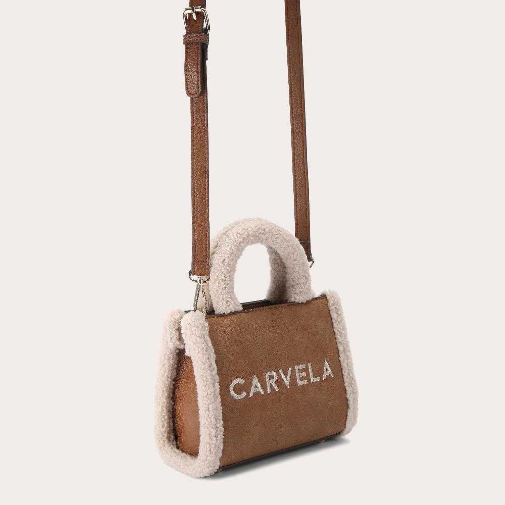 Carvela FRAME MICRO FUR Tan Faux Fur Tote Bag By CARVELA