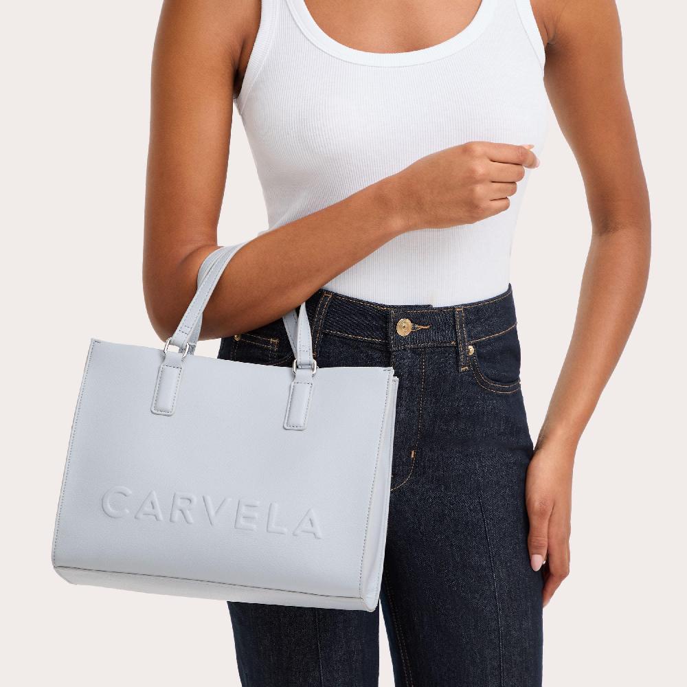 Carvela FRAME MIDI TOTE Pale Blue Tote Bag By CARVELA