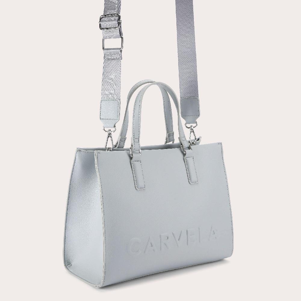 Carvela FRAME MIDI TOTE Pale Blue Tote Bag By CARVELA