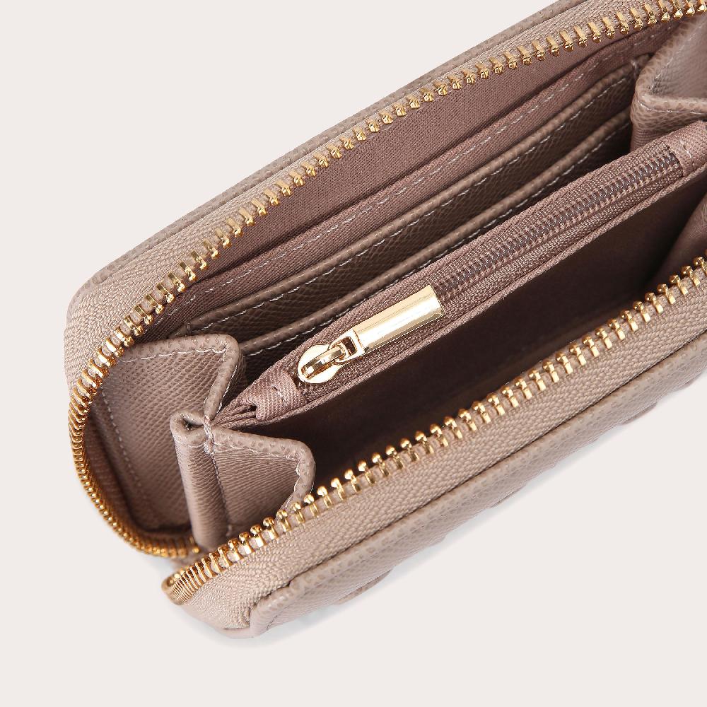 Carvela FRAME MINI PURSE Taupe Zip Around Purse By CARVELA