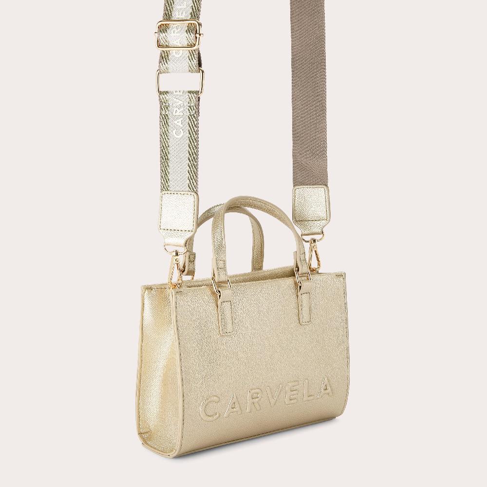 Carvela FRAME MINI TOTE Mini Gold Tote Bag By CARVELA