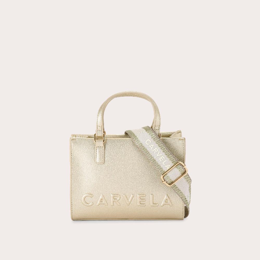 carvela FRAME MINI TOTE Mini Gold Tote Bag by CARVELA