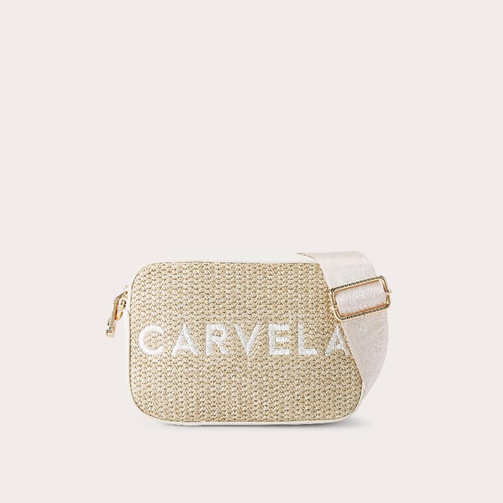 carvela FRAME MINI X BODY Bone Woven Raffia Mini Cross Body Bag by CARVELA