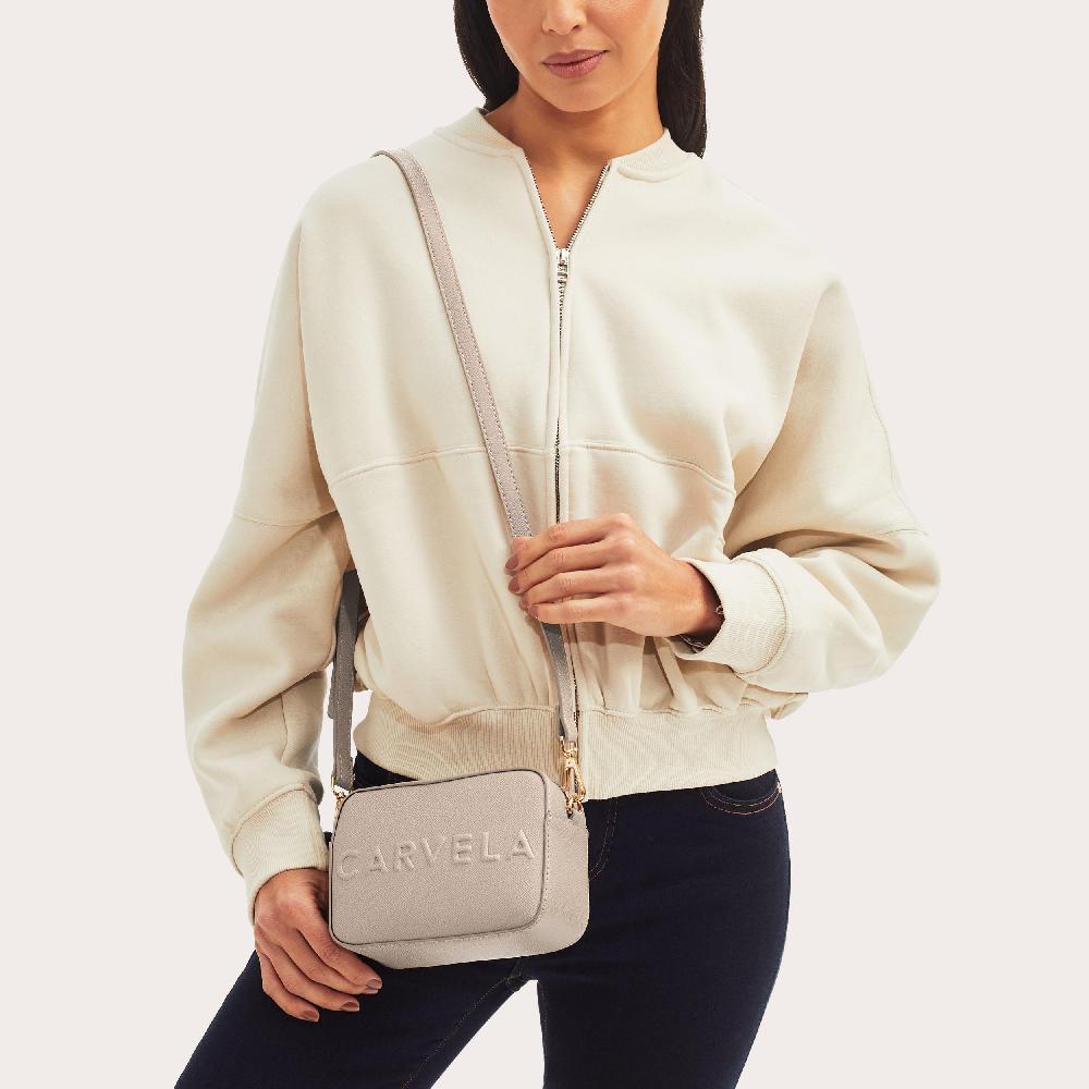 Carvela FRAME MINI X BODY Taupe Cross Body Bag By CARVELA