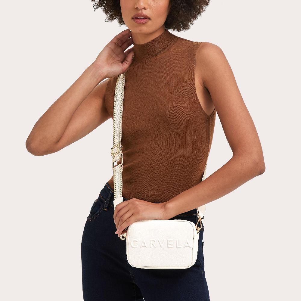 Carvela FRAME MINI X BODY White Mini Cross Body Bag By CARVELA