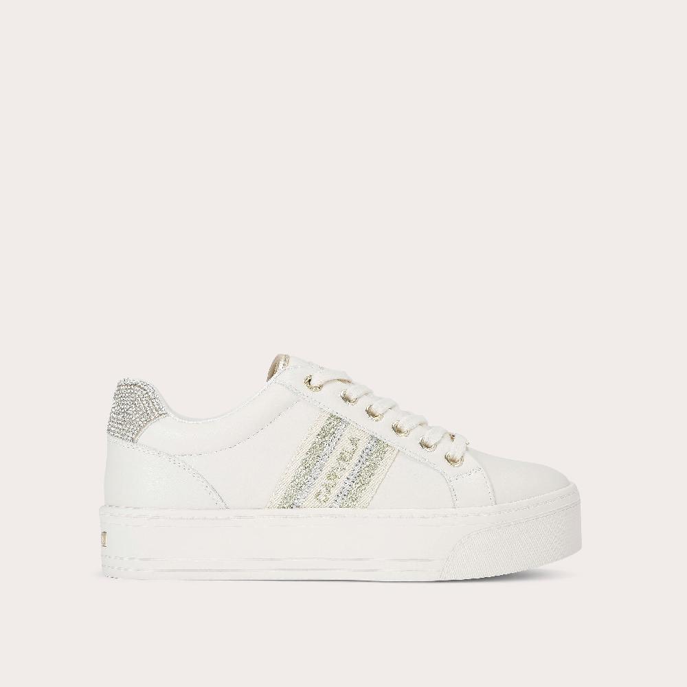 carvela FRAME PUMP White Lace Up Sneaker by CARVELA