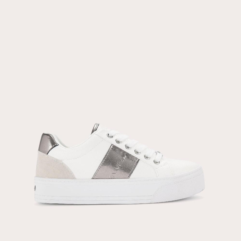 carvela FRAME PUMP White Lace Up Trainer by CARVELA
