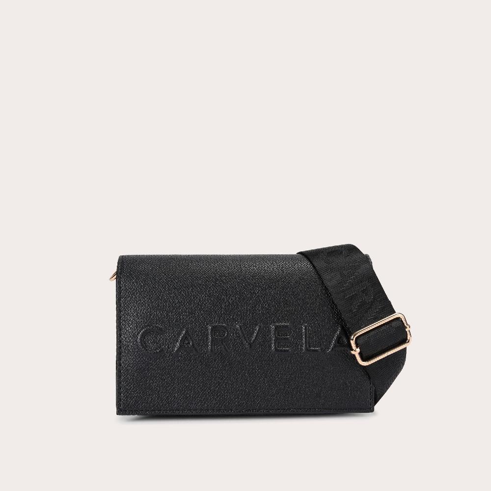 carvela FRAME WALLET X BODY Black Textured Cross Body Wallet by CARVELA