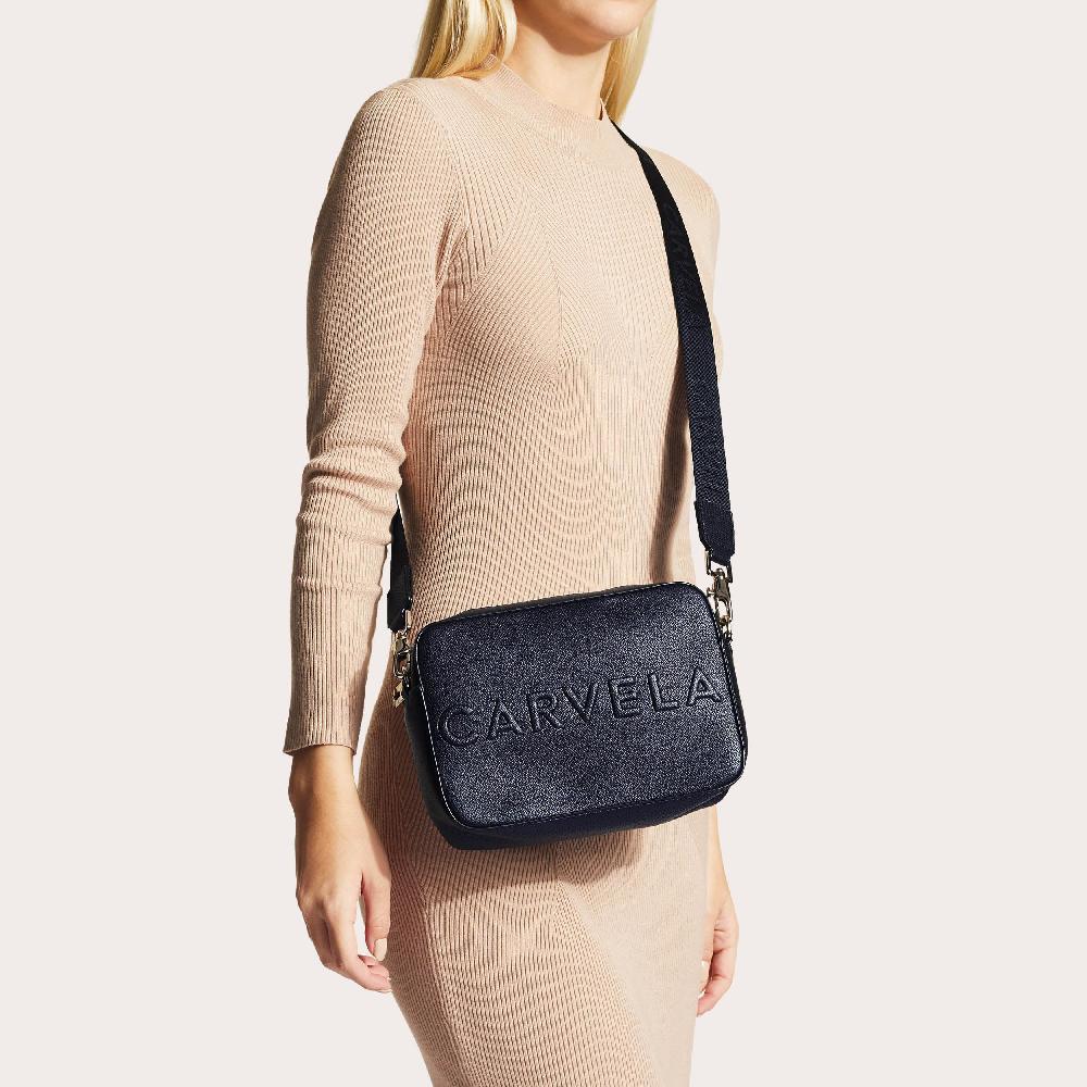 Carvela FRAME X BODY Black Structured Cross Body Bag By CARVELA