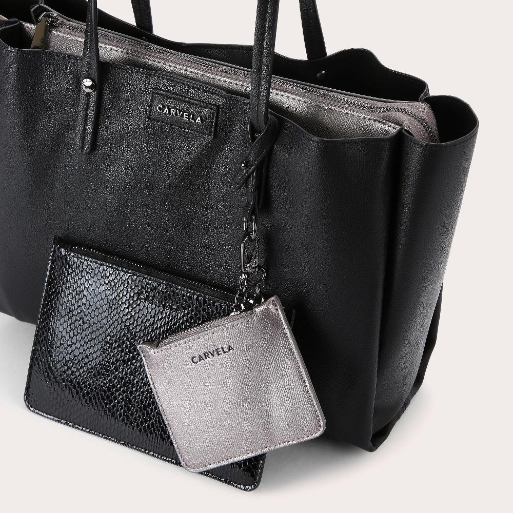 Carvela FREYA 2 Black Triple Compartment Bag By CARVELA