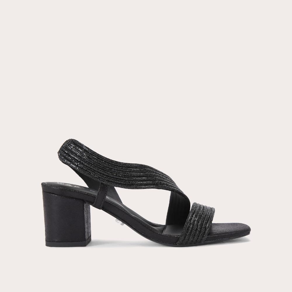 carvela GALA BLOCK JEWEL 60 Black Crystal Block Heel by CARVELA