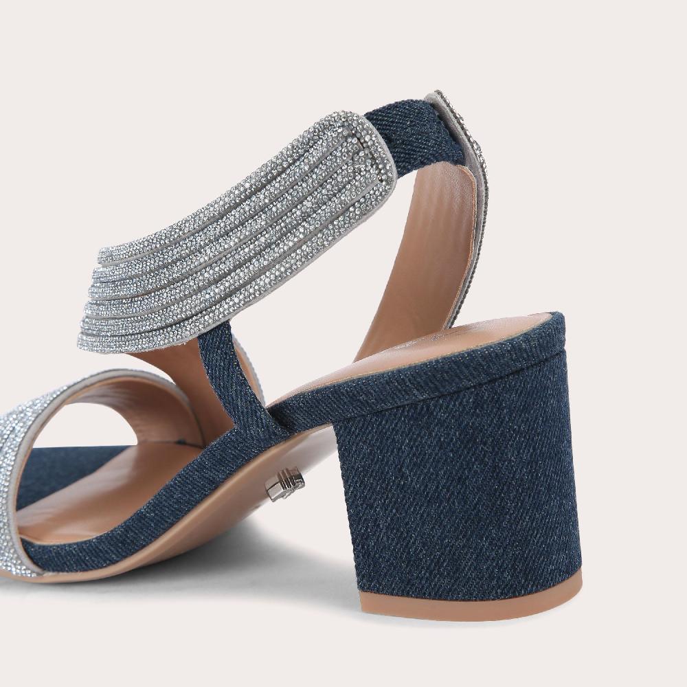 Carvela GALA BLOCK JEWEL 60 Blue Denim Crystal Gala By CARVELA