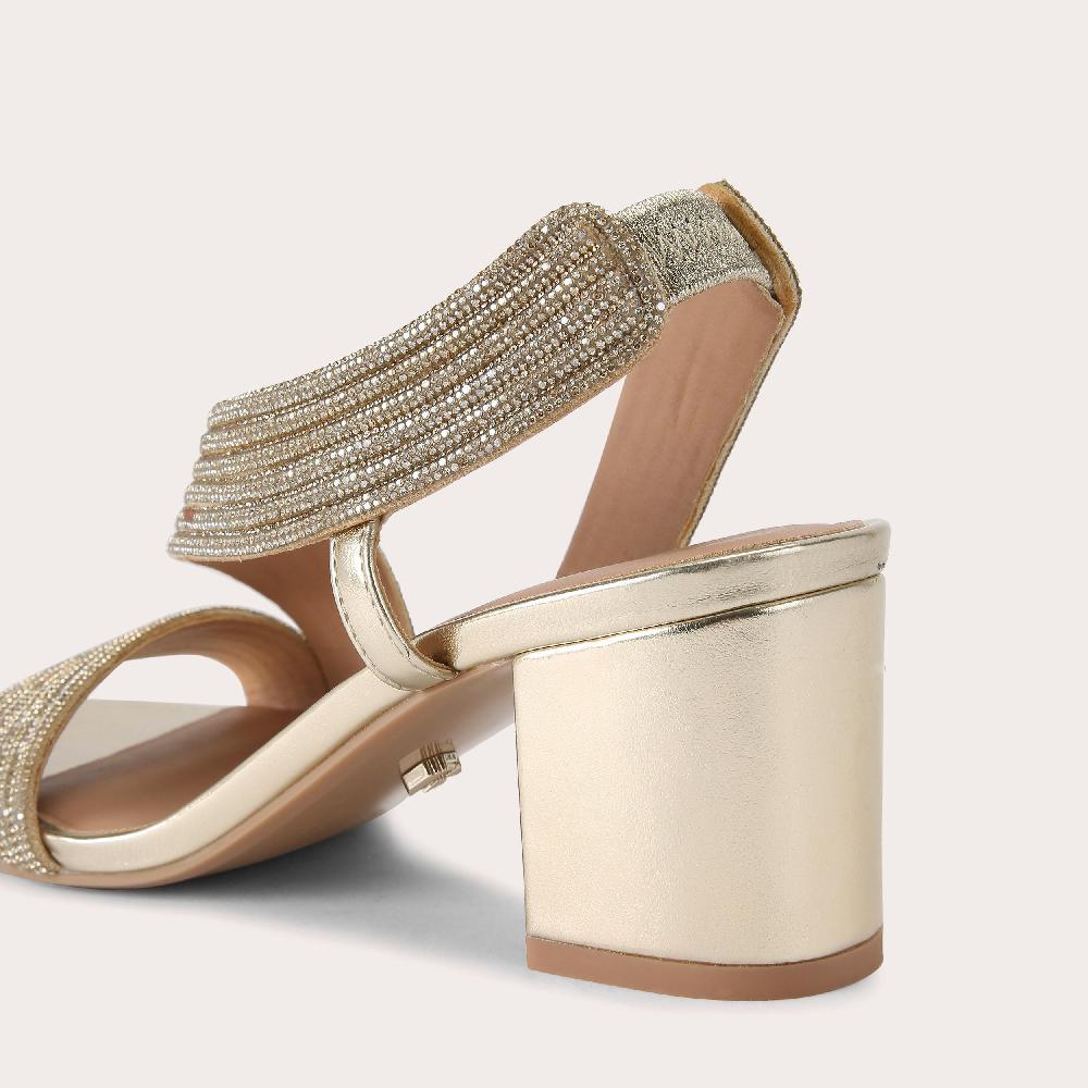 Carvela GALA BLOCK JEWEL 60 Gold Crystal Block Heel By CARVELA