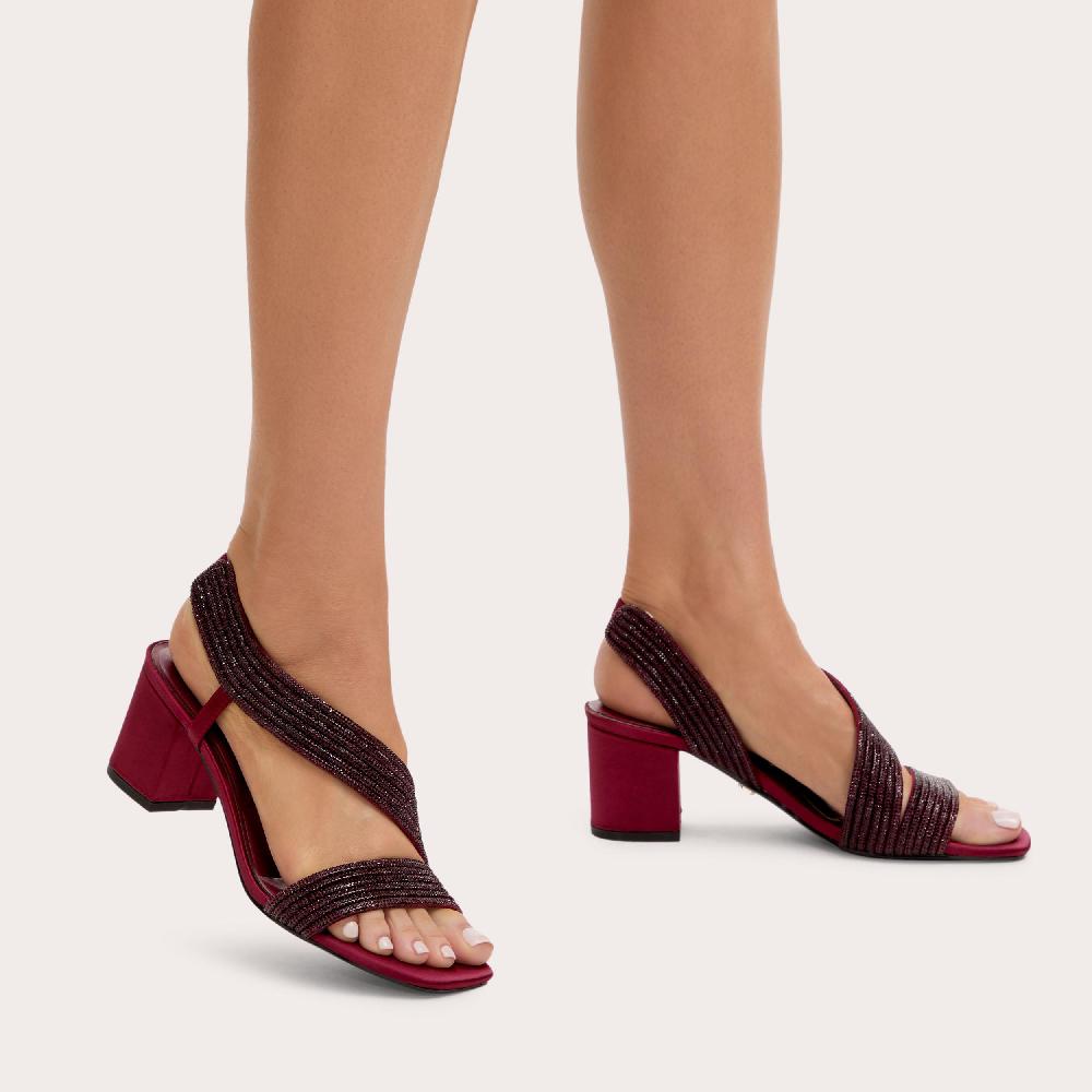 Carvela GALA BLOCK JEWEL 60 Wine Crystal Slingback Heel By CARVELA