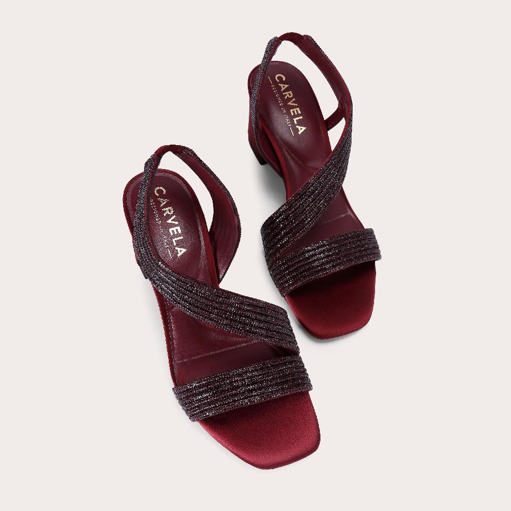 Carvela GALA BLOCK JEWEL 60 Wine Crystal Slingback Heel By CARVELA