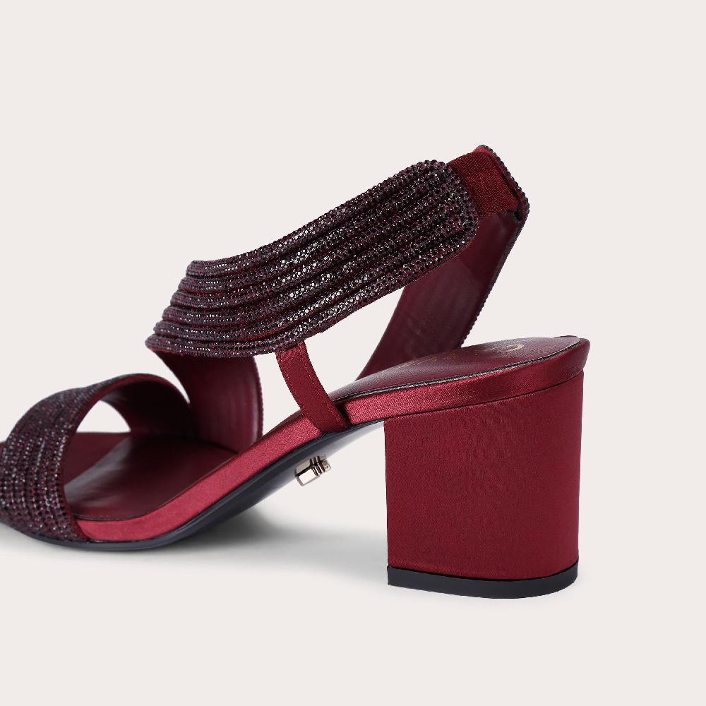 Carvela GALA BLOCK JEWEL 60 Wine Crystal Slingback Heel By CARVELA