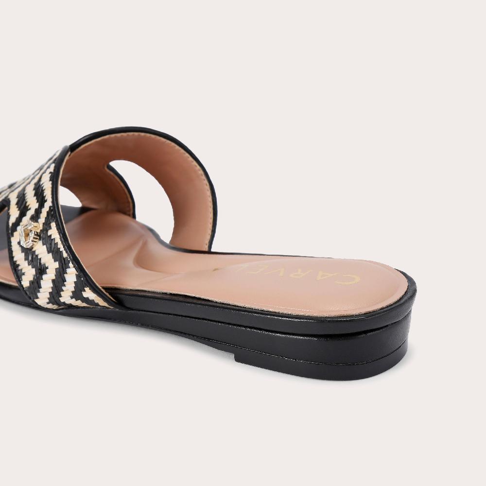 Carvela GALA CAPRI MULE Chevron Raffia Slip On Sandal By CARVELA