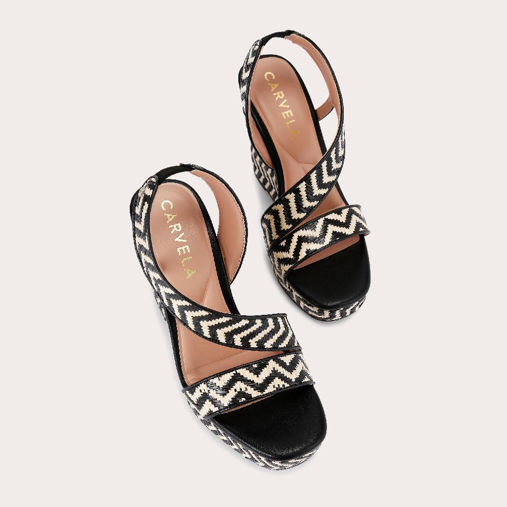 Carvela GALA CAPRI WEDGE 110 Raffia Chevron Wedge Heel By CARVELA