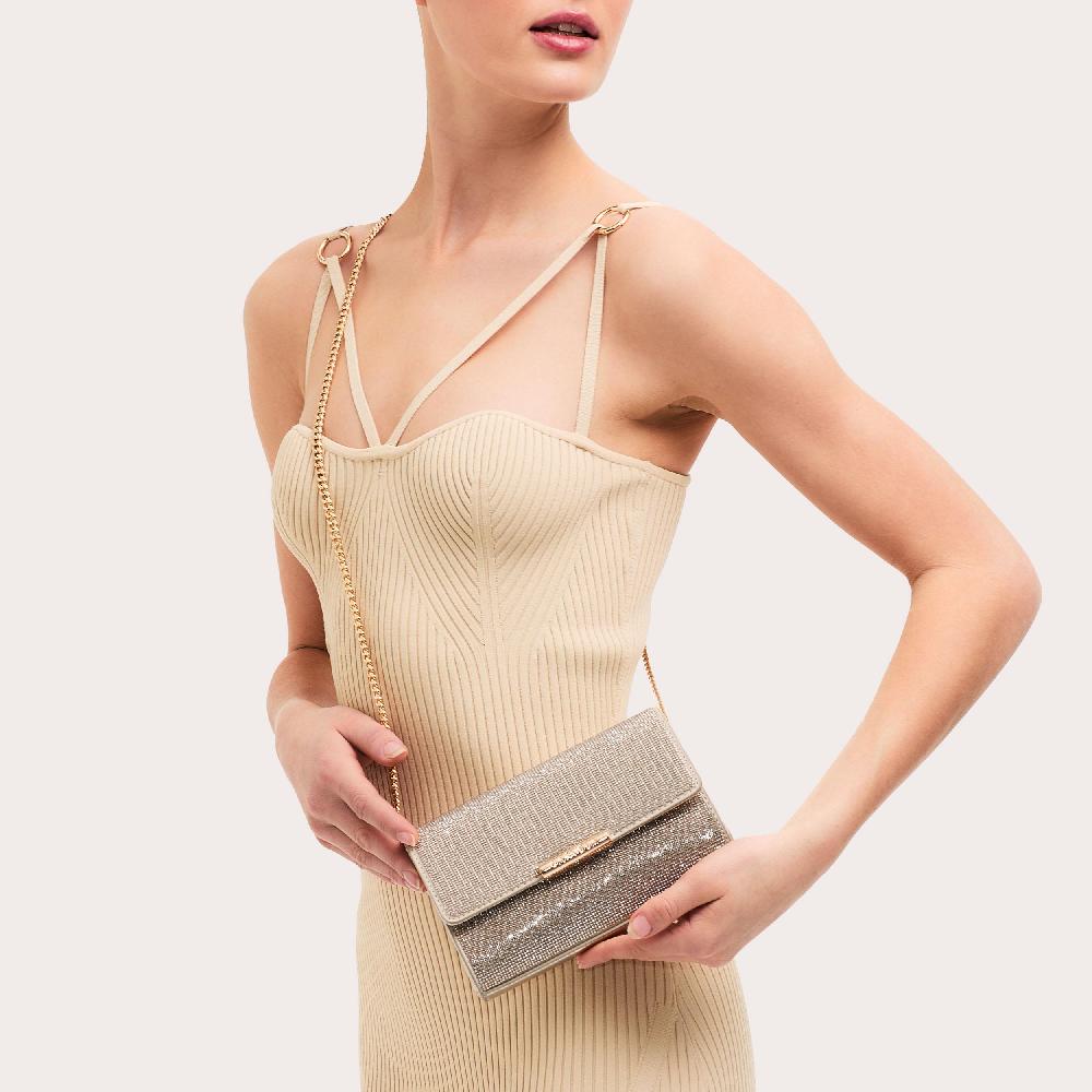 Carvela GALA CLUTCH 2 Gold Crystal Clutch Bag By CARVELA
