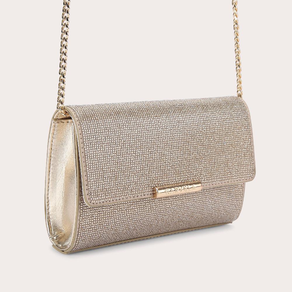 Carvela GALA CLUTCH 2 Gold Crystal Clutch Bag By CARVELA