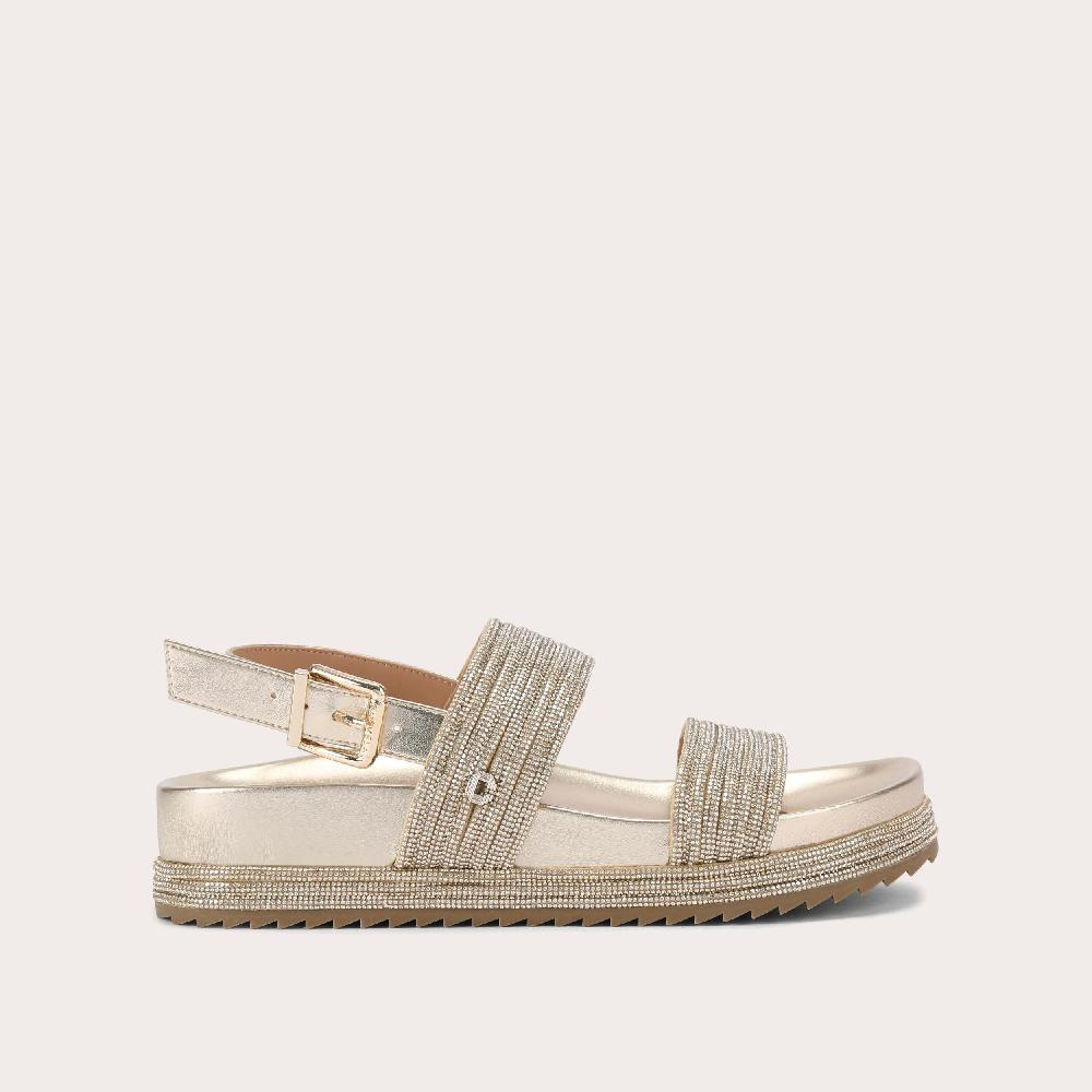 carvela GALA FLATFORM Gold Crystal Sandal by CARVELA