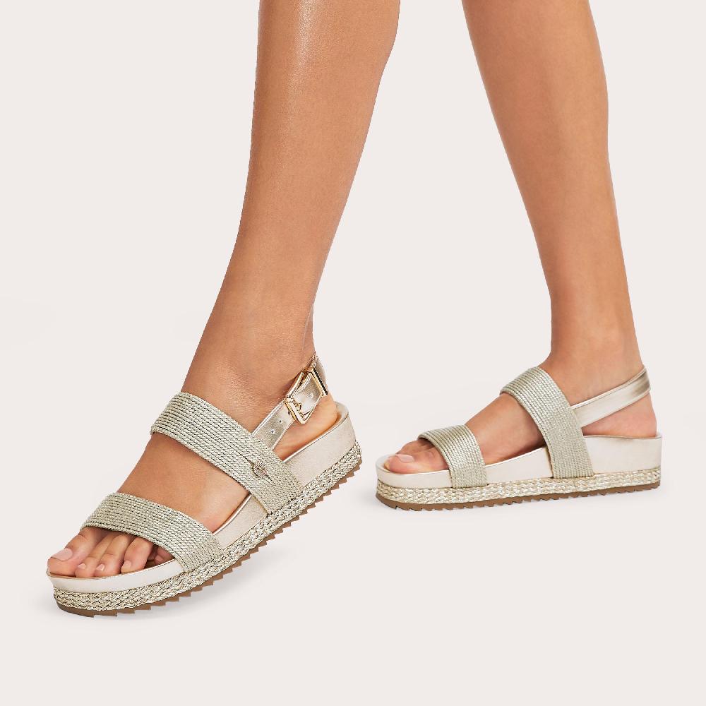 Carvela GALA FLATFORM Gold Flatform Sandals By CARVELA