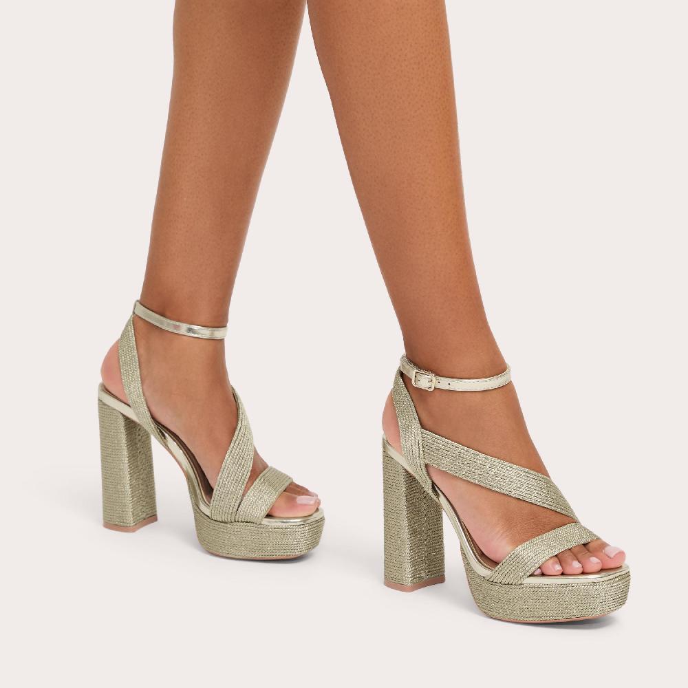 Carvela GALA PLATFORM Gold Synthetic Platform Heel By CARVELA