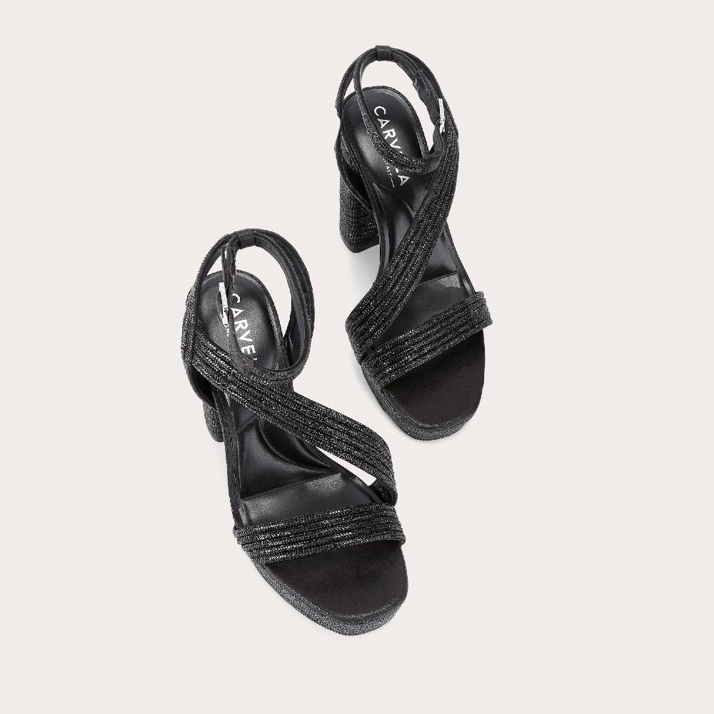 Carvela GALA PLATFORM JEWEL Black Crystal Platform Heel By CARVELA