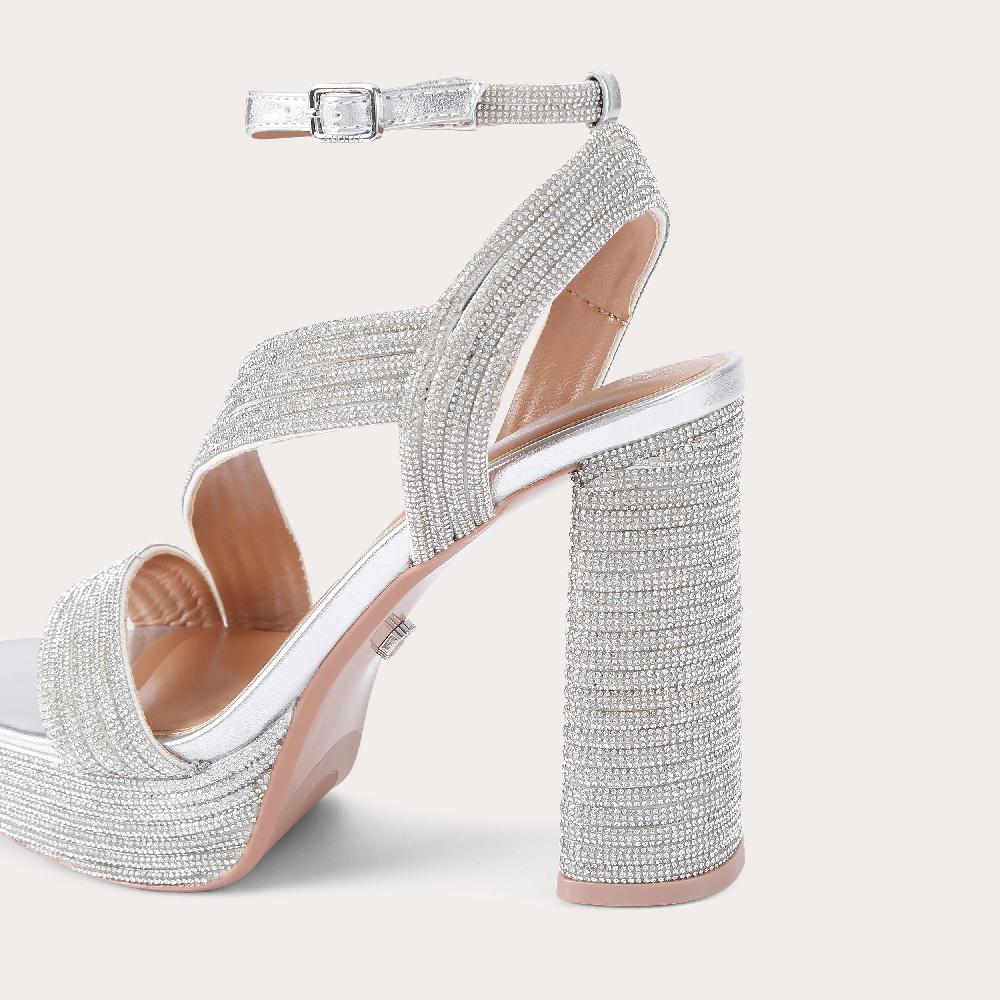Carvela GALA PLATFORM JEWEL Silver Crystal Platform Heel By CARVELA