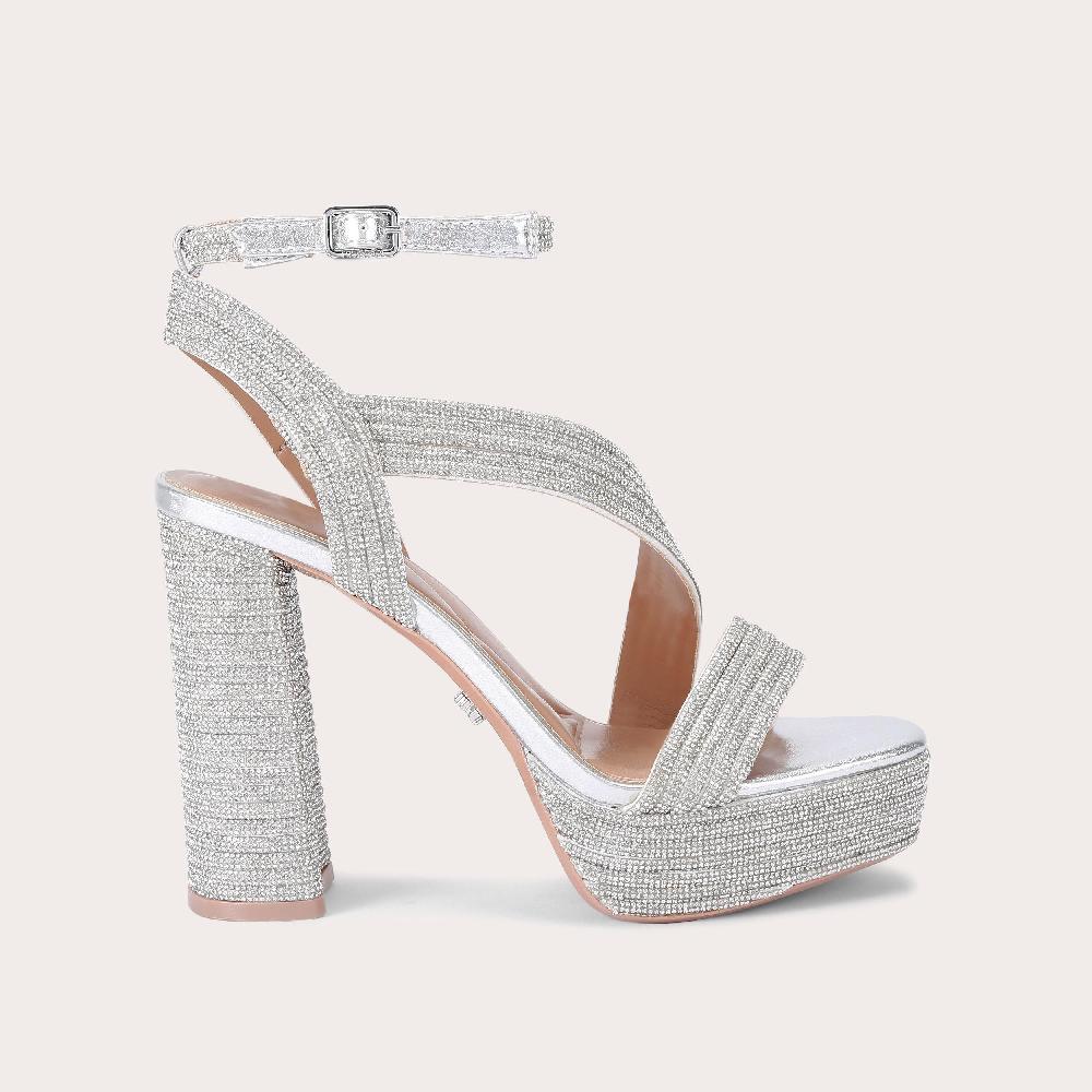 carvela GALA PLATFORM JEWEL Silver Crystal Platform Heel by CARVELA