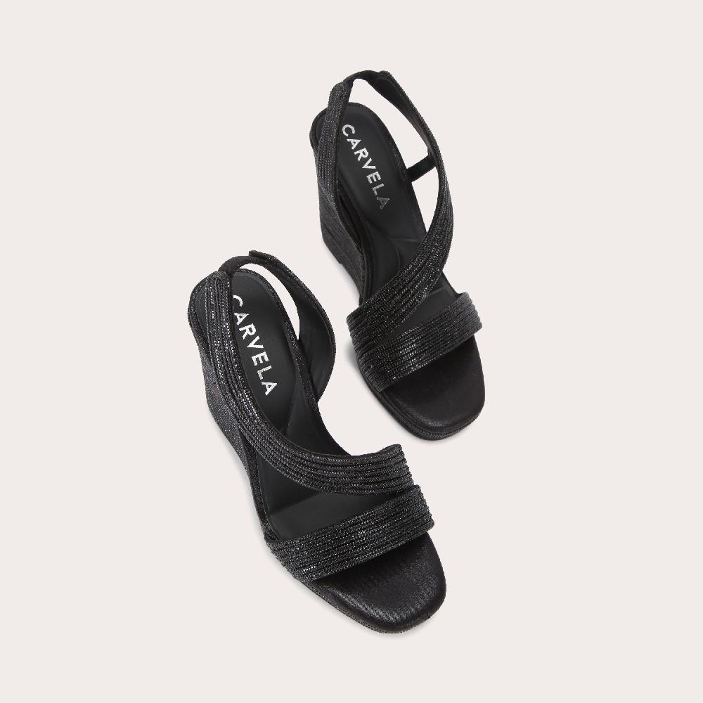 Carvela GALA WEDGE JEWEL 110 Black Crystal Wedge Heel By CARVELA